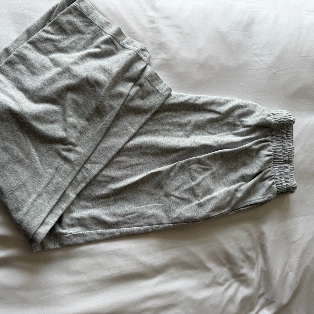 Skims wide leg cotton jersey Gray pants